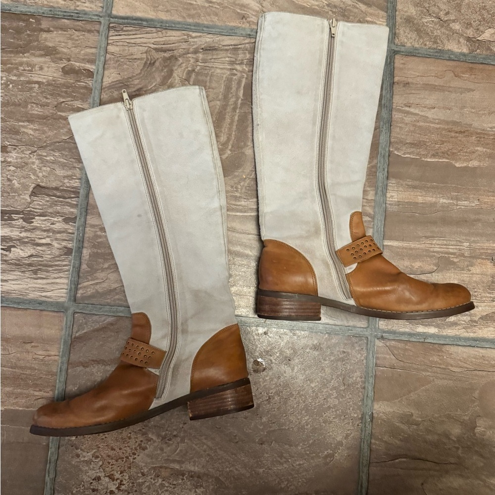 Chocolate Blu “Louisa” Tall Leather + Suede Riding Boots – Women’s 7 - Picture 2 of 5